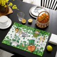 thumbnail image 3 of St. Patrick's Day Placemats Set of 12, Spring Green Gnomes Leaves Clovers Placemats for Dining Table, Place Mats for Kitchen Tabletop, Waterproof Wipeable Dining Table Mats Set, 3 of 9