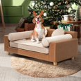 thumbnail image 1 of dCee Sofá cama de lujo para perros, sofá de cuero de lujo de 42 pulgadas para perros grandes, cojín de terciopelo lavable, marco de madera resistente, diseño antideslizante, soporte para articulacione, 1 of 5