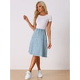 thumbnail image 2 of DARING DIVA Women's Denim Skirts Raw Hem Midi Jeans Skirt S Light Blue, 2 of 6
