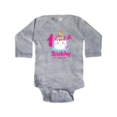 

Inktastic 1st Birthday Lets Smash Cake Gift Baby Girl Long Sleeve Bodysuit