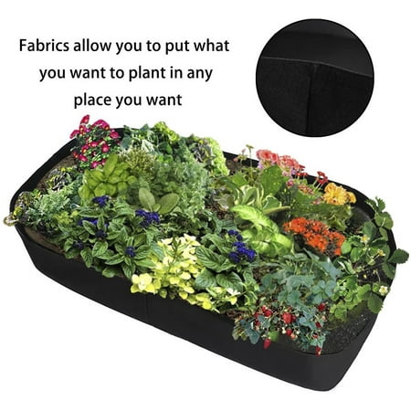 

FY24 Summer Savings! WJSXC Home and Garden Clearance Fabric Raised Garden Bed Rectangle Breathable Planting Container Growth Bag D