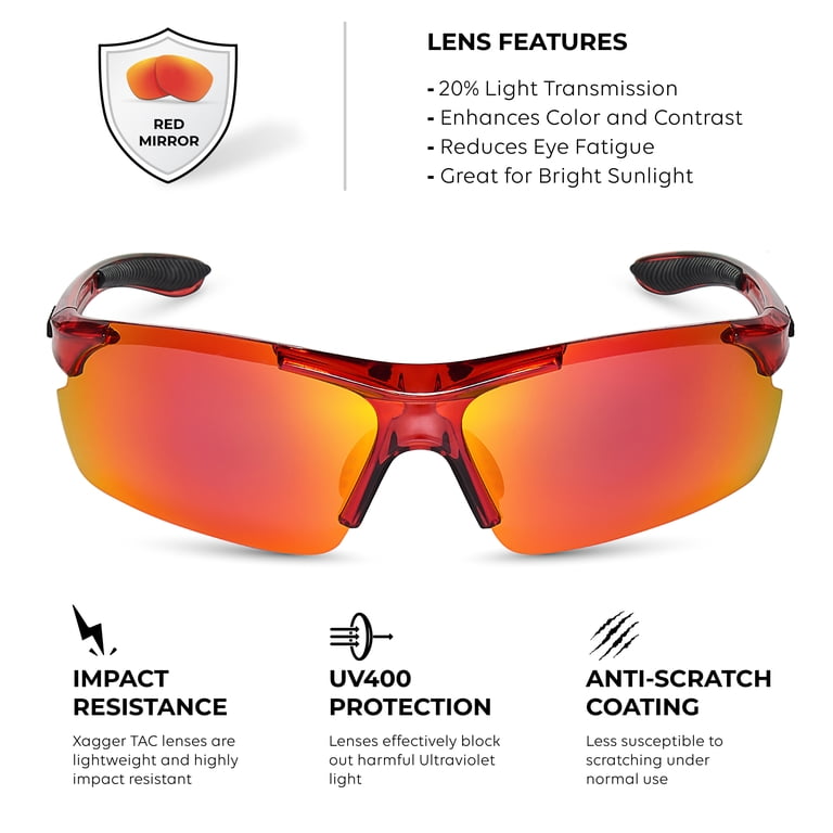 Polarized Running Sunglasses UV400 No Slip Reflective Lens for Men Women Sport Xagger Polarized Lightweight UV400 Wrap Around Sport  main image 4
