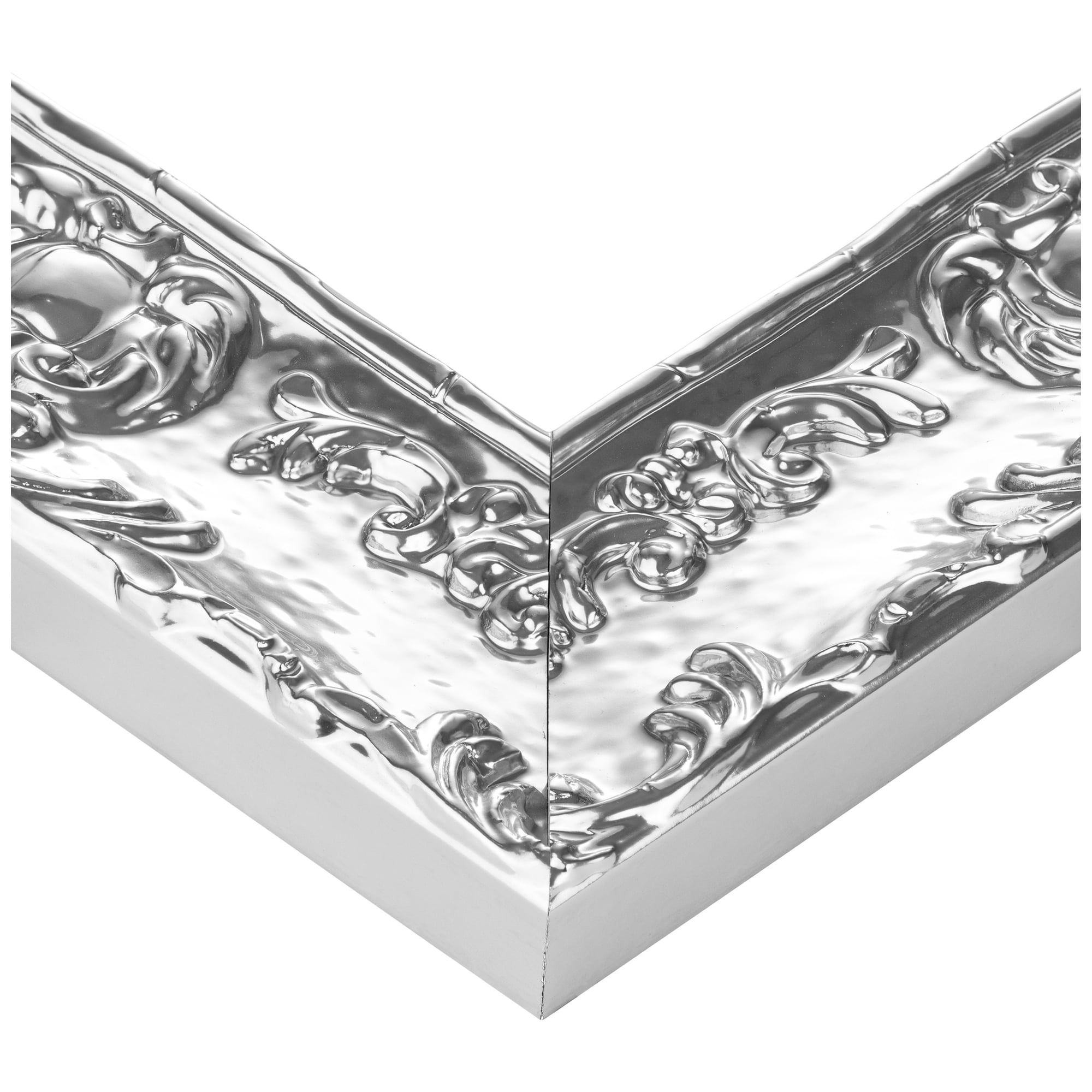 ArtToFrames 18" x 24" Platinum Baroque Luxe Picture Frame, 18x24 inch Silver Wood Poster Frame (WOM-5265),  Pack