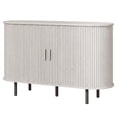thumbnail image 6 of ROGALIS 40" Buffet Sideboard Cabinet with Storage, Modern Fluted Cabinet with Sliding Doors & Adjustable Shelf, Coffee Bar Accent Cabinet for Kitchen, Dining Room, Entryway, White, 6 of 6