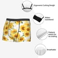 thumbnail image 3 of Sikiie Artistic Marble Pattern Sunflower Print Men's Boxer Briefs, Elastic Waistband Boxer Briefs Leggings-X-Large, 3 of 5