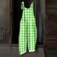 thumbnail image 5 of JULMCOMO Plus Size Jumpsuits for Women Plaid Print Tie Strap Scoop Neck Loose Fit Overalls Sleeveless Vacation Casual Jumpsuits Light Green 2XL, 5 of 5