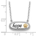 thumbnail image 2 of Auriga Fine Jewelry 925 Sterling Silver with 14K Gold accent Rh-plated CZ Enamel HOPE w/2in ext. Necklace for Women 18", 2 of 6