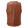 thumbnail image 5 of Men's V-Neck Solid Color Button Leather Vest with Pocket - Retro Style, Regular Fit - Daily/Party - M-XXXXL, 5 of 5