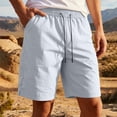 thumbnail image 2 of Men Bermuda Shorts with Designs Summer Gym Shorts for Men Loose Elastic Waist Drawstring Cargo Shorts with Pocket Lightweight Casual Sports Shorts Gray XXL, 2 of 7