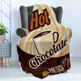thumbnail image 4 of Retro Soft Flannel Fleece Throw Blanket, Old Hot Chocolate Commercial in Funky Shaded Color with Cocoa Beans and Mug Print, Cozy Plush for Indoor and Outdoor Use, 70" x 90", Multicolor, by Ambesonne, 4 of 5
