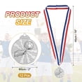 thumbnail image 2 of Uxcell 2 Inch Soccer Medals Silver Award Medals with Neck Ribbon for Team Sports Games Party Favors 12 Pieces, 2 of 7