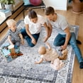 thumbnail image 6 of FairOnly 2'x6' Grey Boho Floral Runner Rugs Machine Washable Hallway Runner Rugs for Entryway Non Slip Soft Laundry Rug Vintage Rugs for Kitchen, 6 of 7