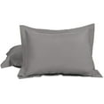 thumbnail image 1 of 2 Pcs Taies d'Oreiller Grises 1800 SERIES Microfibre Queen Oxford, 1 of 2
