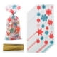 thumbnail image 1 of Nvzi 150 bolsas de celofán para dulces navideños, bolsas de celofán para golosinas navideñas con lazos para regalos de fiestas navideñas, rojo y azul, 1 of 4