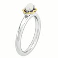 thumbnail image 3 of 925 Sterling Silver 14k White Agate Stackable Ring Stone Gemstone Natural, 3 of 7