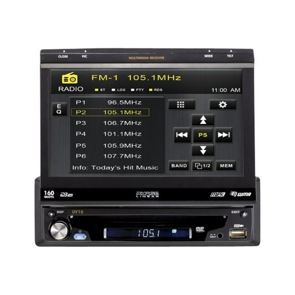 Jensen Phase Linear UV10 DVD receiver display 7" indash unit