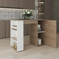 thumbnail image 2 of Depot E-Shop Rossiter Kitchen Island, 1 Door, 5 Shelves, Natural Oak/White, 2 of 7