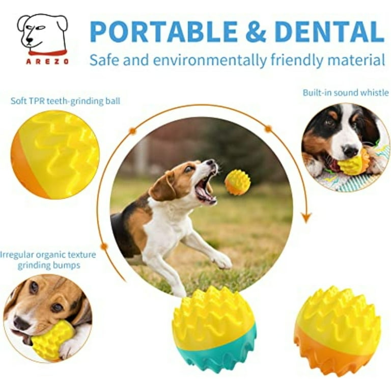 Dog Chew Toy Portable Treat Dispensing Dog Puzzles Balls Interactive Dog Toy  Yellow 