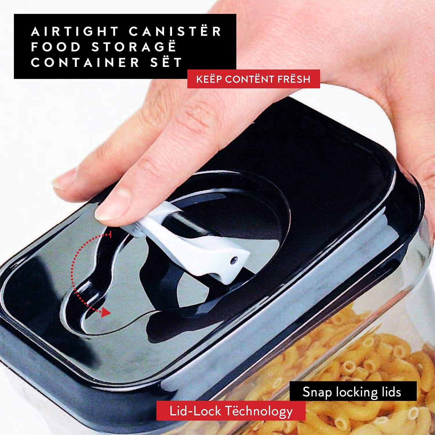 Pasta Storage Containers 04 - 1.8 Liters (Set of 2) Pantry Food Organization
