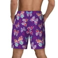 thumbnail image 2 of Lsque Mens Swim Trunks Bright Butterflies Pattern - Bathing Suit Compression Liner - Beach Swim Shorts Swimwear - (S-3XL) - Stretch Quick Dry -Small, 2 of 9
