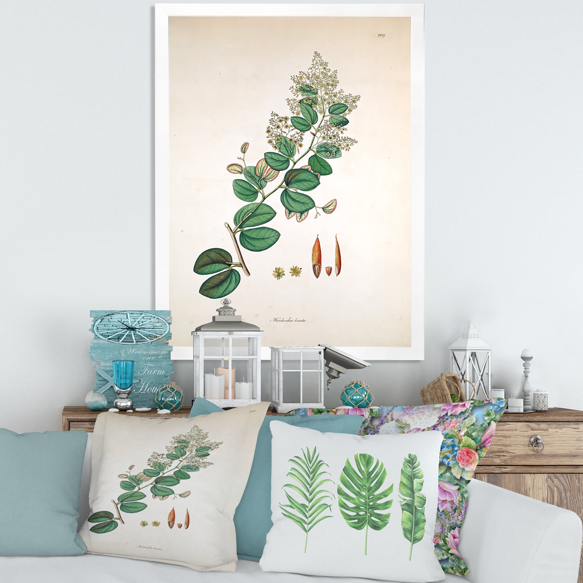 Designart 'Ancient Botanicals XIII' Farmhouse Framed Art Print