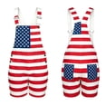 thumbnail image 4 of Bib Overalls for Men Bold American Flag Print Short Romper, Casual Daily & 4th of July Festival Outfit, 5XL, 4 of 4