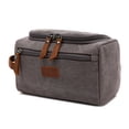 thumbnail image 1 of Trousse de Toilette pour Hommes Femmes Trousse de Rasage Trousse de Sac pour Hommes Sac de Rasage de Voyage Housse Rabattable Trousse de Toilette pour Hommes en Toile pour Voyage, 1 of 6