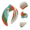 thumbnail image 3 of Unique Bargains 1 Pc Exquisite Pinstripe Straw Headband Orange Green Blue Beige, 3 of 6