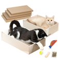 thumbnail image 1 of Rascador Para Gatos Con 4 Almohadillas Para Rascar Y 2 Cajas De Cartón Independientes, Rascador De Cartón 2 En 1 Para Que Varios Gatitos Jueguen De Forma Interactiva, Degradado(Juguete De Hierb, 1 of 9