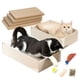 thumbnail image 1 of Rascador Para Gatos Con 4 Almohadillas Para Rascar Y 2 Cajas De Cartón Independientes, Rascador De Cartón 2 En 1 Para Que Varios Gatitos Jueguen De Forma Interactiva, Degradado(Juguete De Hierb, 1 of 9