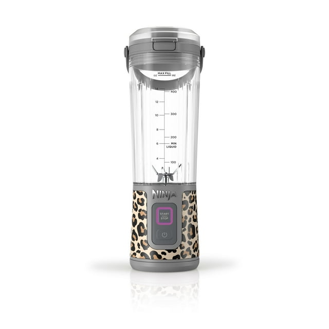 Licuadora Portátil Ninja Blast de 18 oz Cheeta animal Print Recargable Reacondicionado