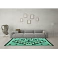 thumbnail image 3 of Ahgly Company Machine Washable Indoor Rectangle Southwestern Turquoise Blue Country Area Rugs, 8' x 10', 3 of 4