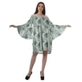 thumbnail image 4 of Moomaya Robe d'Été Dénudée pour Femmes, Bleu Sarcelle Poussiéreux, Robe de Plage en Coton avec Manches Cloche - TP, 4 of 5