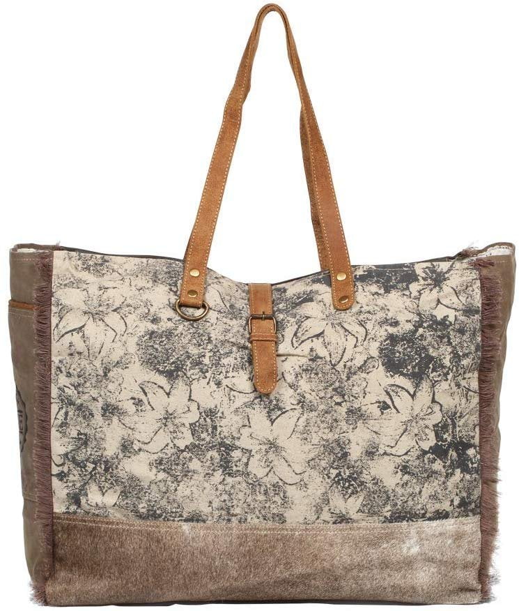 canvas leather weekend bag