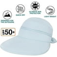 thumbnail image 4 of Women Sun Hat UPF 50+, Zip Off Sun Hat Visor, Ponytail Sun Protection Hat Golf Beach Travel Packable(Blue), 4 of 6