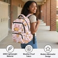 thumbnail image 3 of Garronmavis Axolotl Capybara Kids Backpack 17 Inch Cute School Backpack for Girls for 9-12 Years Old, Pink Breathable School Bag with Padded Tablet Sleeve & Multi-Pockets, 3 of 7