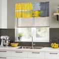 thumbnail image 4 of Yellow Grey Curtain Valances for Windows, Kitchen Valance Window Treatments Panel 2 Pack, Oil Painted Art Color Block Abstract Rod Pocket Short Curtains for Bathroom Bedroom 42 x 12 Inch, 4 of 8