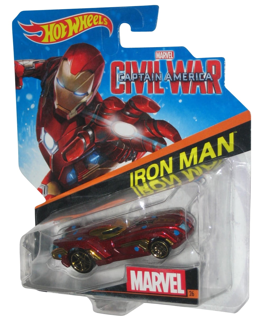Hot Wheels Marvel Car Civil War 1:64 Scale Die-Cast Vehicle #26 IRON MAN