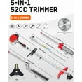 thumbnail image 4 of Seipouy Gas Weed Wacker 5 in 1 Lawn String Trimmer/Edger Gas Powe 52cc Strong Powerful Full Functioning Guard Accessories Cordless Hedge Trimmer Brush Cutter Handheld Weed Eater for Lawn Garden Yard, 4 of 10