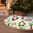 thumbnail image 5 of Bingfone Christmas Tree Skirt Mat Christmas Decoration Interior 30" -Penguins On The Beach, 5 of 6