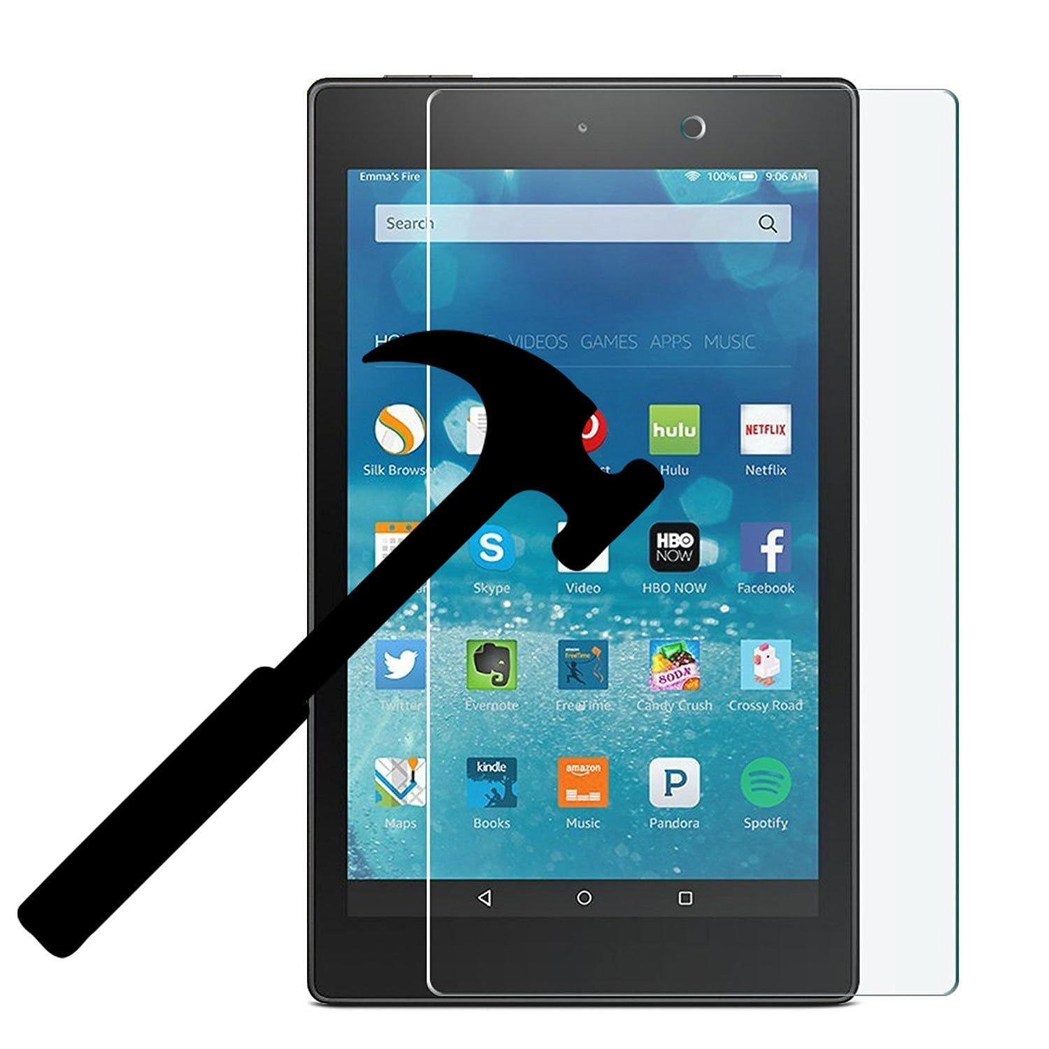 Tempered Glass Screen Protector For All-New Amazon Fire HD 8 8th Generation 2018 