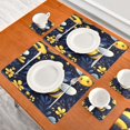 thumbnail image 3 of Wobogo Cute Cartoon Bumble Bee Pattern Placemats Coasters Set of 1 Heat-resistant Non-slip Easy to Clean Square Dinner Plate Mat, 3 of 8