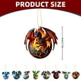 thumbnail image 3 of HCTSHG Dragon Christmas Ornaments, Dragon Christmas Tree Hanging Ornament Gothic Holiday Acrylic Festive Decoration with Ropes for Xmas Decor Gift Souvenir, 3 of 9