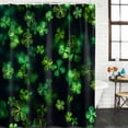 thumbnail image 2 of St. Patrick's Day Bathroom Shower Curtains with 12 Hooks Polyester Waterproof Shower Curtain for Stalls and Bathtubs Vintage Rustic Spring Green Lucky Leaves Decorative Bathroom Curtain 72x72 Inches, 2 of 8