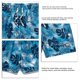 thumbnail image 4 of Pantalones cortos de natación para hombre Elásticos con cordones Secado rápido Estampado de moda Pantalones cortos de playa para natación para hombre sueltos e informales Azul M, 4 of 4
