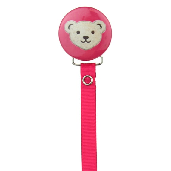 Teddy Bear Face Pacifier Clip