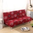 thumbnail image 1 of Armless Sofa Bed Cover Stretch Spandex Sofa Bed Slipcover Folding Couch Sofa Futon Cover Without Armrests Furniture Protector for Living Room Pets (Floral,Red), 1 of 6