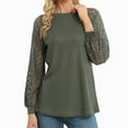thumbnail image 4 of Camisa de manga larga manga de encaje hueca transpirable elegante para mujeres para trabajo de oficina ANGGREK Otros, 4 of 6