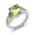 thumbnail image 1 of Sterling Silver Rhodium w/ Flash Gold-plate Lemon Quartz Octagonal Ring, 1 of 3