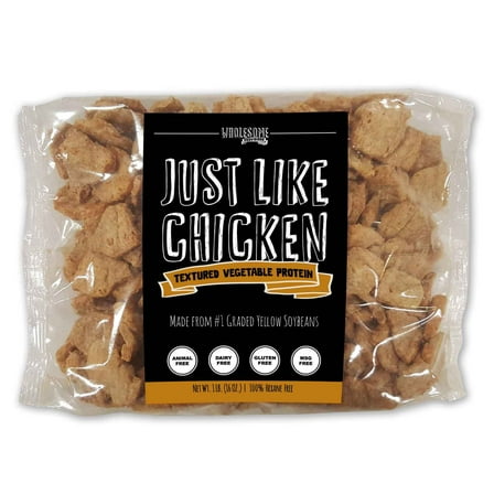 Textured Vegetable Protein (TVP), 100% Hexane Free, Made with #1 Graded Yellow Soybeans, Vegan Meat Substitute, 100% Vegan, Made in USA, Imitation Chicken, Gluten Free, Just Like Chicken, Unflavored